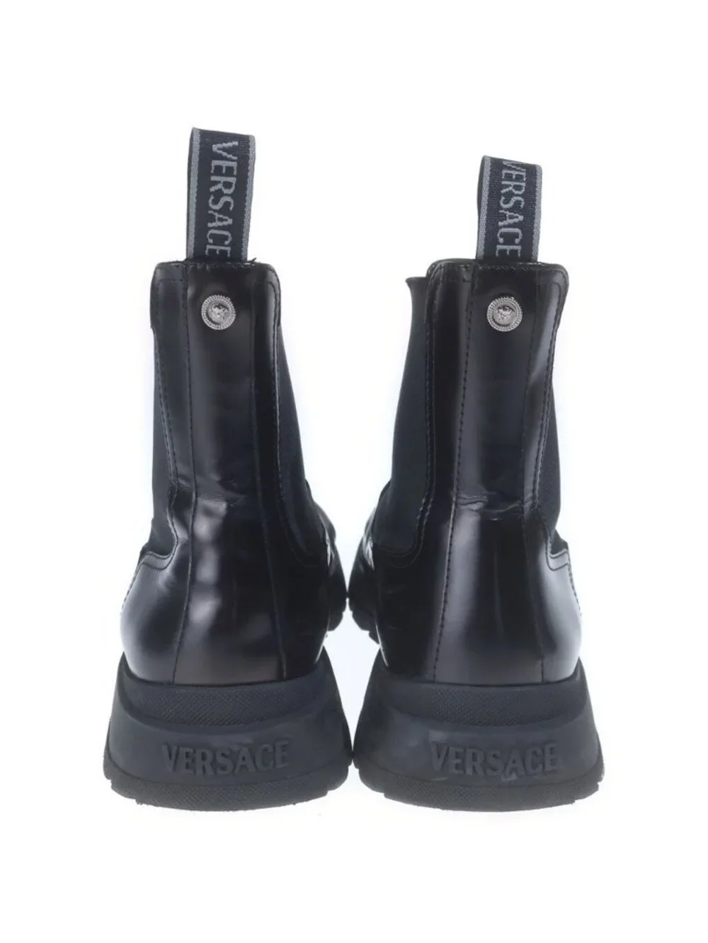 Versace Medusa Logo Side Gore Boots Chelsea Black